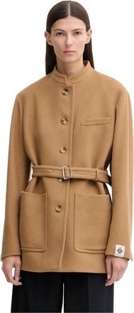 Bally Geknoopte Jas - Dames - Jas met riem - Beige - L - Katoen - Jassen