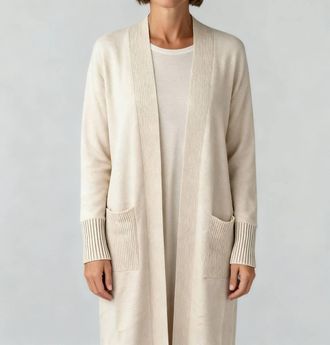 Aqua Long Sleeve Textured Sweater In Biege