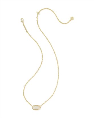 Kendra Scott Womens Tiger Striped Elisa Short Pendant Necklace In Gold Natural Mother-Of-Pearl