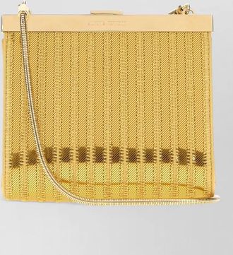 Alberta Ferretti fabric clutch chain strap metallic finish