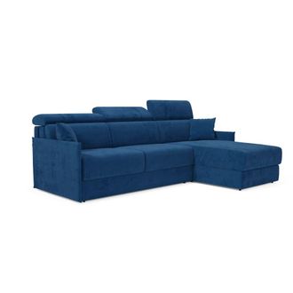 Divani.Store Sof&aacute; esquinero convertible impermeable 232 cm izquierdo azul