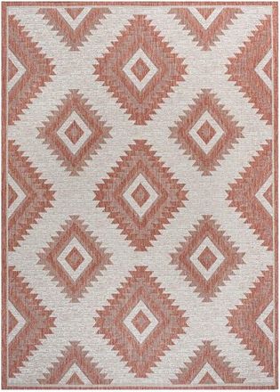 Jonathan Y Designs Lior Geometric Moroccan Diamond Indoor/Outdoor Area Rug in Salmon/cream at Nordstrom, Size 5Ft 0In X 8Ft 0In