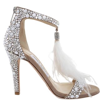Jimmy Choo London Viola 100 mm Feather Tassel Cocktail Sandals