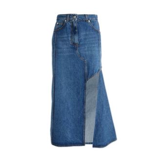 Alexander McQueen Denim Skirts, female, Blue, S, Elegant Gonne Dress for Women