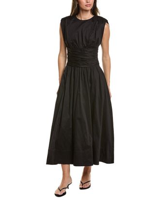 Toccin Evangeline Strong Shoulder Midi Dress