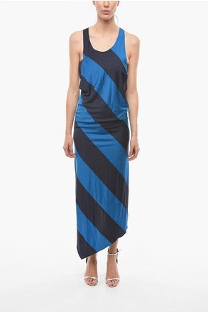 Marni Two-Tone Striped Asymmetrical Cut Dress with Inner Top size 38