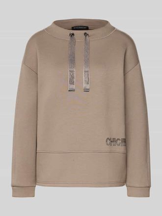 Betty Barclay Loose Fit Sweatshirt aus Viskose-Mix mit Stehkragen in Taupe, Gr&ouml;&szlig;e 40
