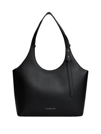 Tommy Hilfiger Womens Logo Tote,BLACK One Size