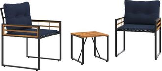 vidaXL Juego De Muebles De Exterior Con Coj&iacute;n 3 Pcs Azul Marino Vidaxl