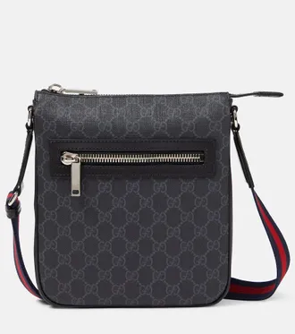 Gucci Borsa a tracolla in canvas GG con pelle