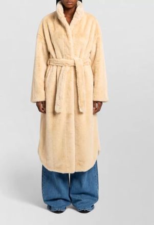 Frankie Shop faux fur oversized belted coat