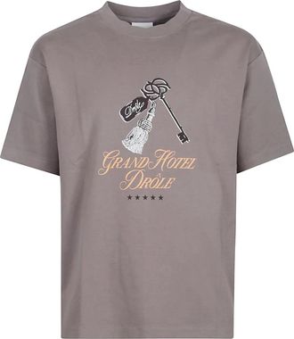 Drôle de Monsieur Tops, Heren, Grijs, XL, Luxe Hotel T-shirt