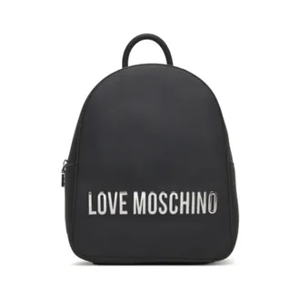 Love Moschino Backpacks, female, Black, Size: ONE SIZE Logo-plaque Backpack