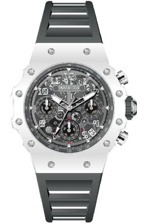 Invicta Racing 69622 Herenhorloge - Quartz Uurwerk - Acryl met Zilveren Wijzerplaat - 40 mm