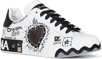 Dolce & Gabbana Mens Sneakers Portofino White Leather Calf Trainers