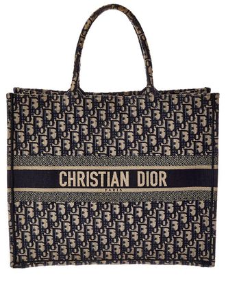Dior Blue Canvas Book Tote (Authentic Pre-Loved)