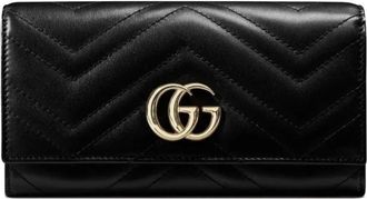 Gucci GG Marmont Continental Portemonnee - Dames - Portefeuilles - Zwart - ONE Size - Leer - Accessoires