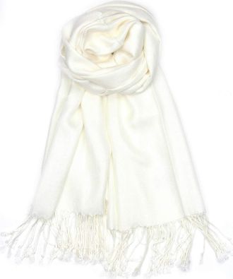 World of Shawls Super Soft Pashmina Shawl Scarf Wrap (Ivory Cream)