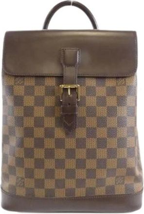Louis Vuitton Pre-owned Backpacks, male, Brown, Size: ONE SIZE Pre-owned Damier Soho Backpack