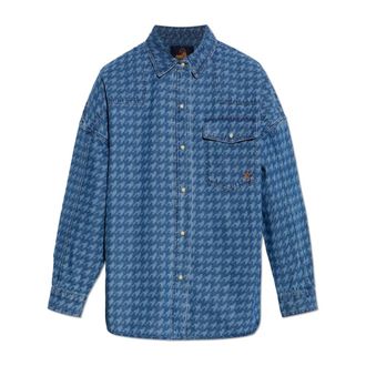 Perfect Moment Denim Shirts, female, Blue, Size: XS Houndstooth-Patterned Denim Shirt