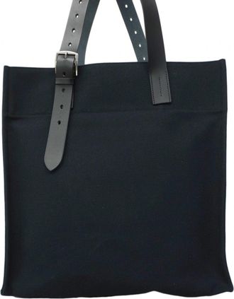 Herm&egrave;s Black Canvas Tote Bag (Pre-Owned)