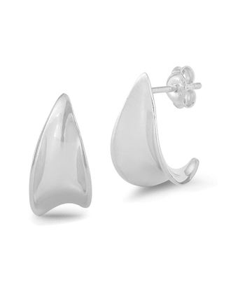 Chloe and Madison Silver Concave Earrings
