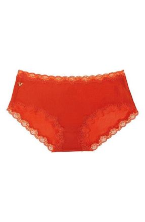 Uwila Warrior Soft Silk Lace Trim Silk Briefs in Spicy Orange at Nordstrom, Size Xx-Large