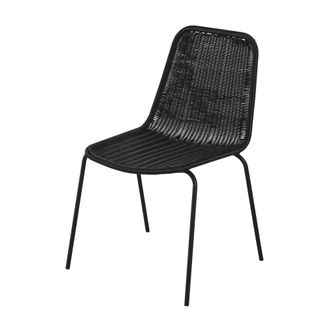 Maisons du monde Silla de jardín de resina reciclada y metal negro