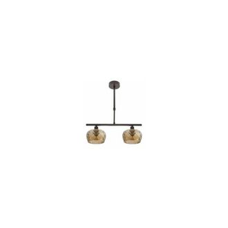 Fabrilamp Fabrilamp - Lampara Estela 2xe14 Marron Regx41x13 Cm C/tulipas Cristal Tallado Ambar