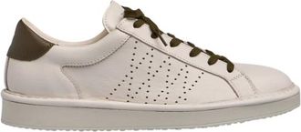 Panchic Schoenen, Heren, Wit, 42 EU, Leer, Witte Sneakers met Veters
