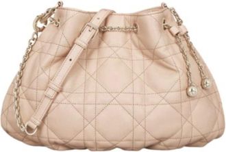Dior Beige Small Lambskin Macrocannage Ammi Bucket Bag