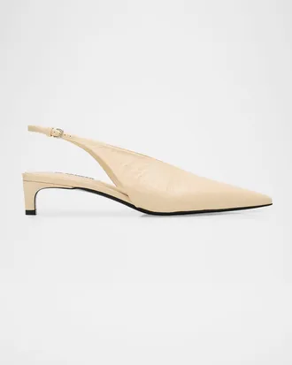 Jil Sander 35mm Leather Slingback Pumps