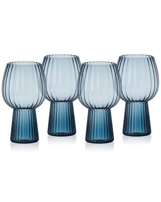 Mikasa Phoebe Optic Goblet Beer Glasses, Set Of 4