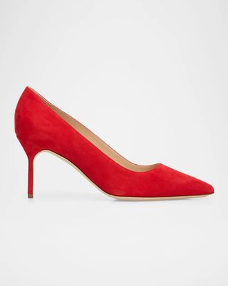 Manolo Blahnik 70mm BB Pick Suede Pumps