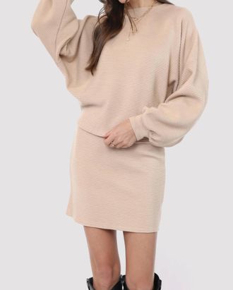 Sadie & Sage On A Stroll Dolman Sleeve Top In Beige