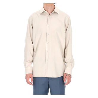Ermenegildo Zegna Casual Shirts, male, Beige, Size: M Camicia in pura seta