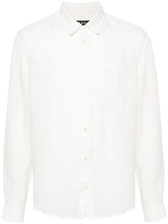 A.P.C. Camicia Cassel con ricamo - Bianco