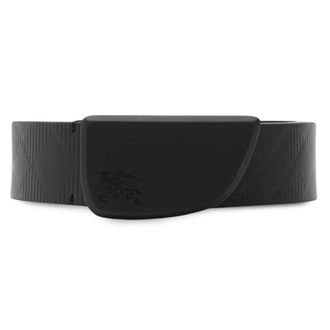 Burberry EKD Debossed Leather Shield Belt, Size 100