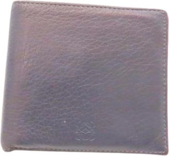 Loewe Pre-owned Wallets, male, Blue, Size: ONE SIZE Pre-owned Bifold Wallet Calfskin Wallet
