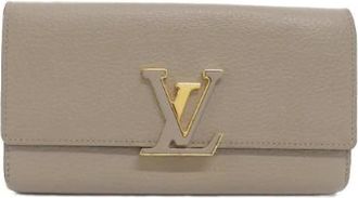 Louis Vuitton Tweedehands leren portemonnees - Dames - Vintage Accessoires - Beige - ONE Size - Vintage