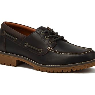 Lands End Seaport Leather Lace Up Boat Shoes in Espresso at Nordstrom, Size 10.5