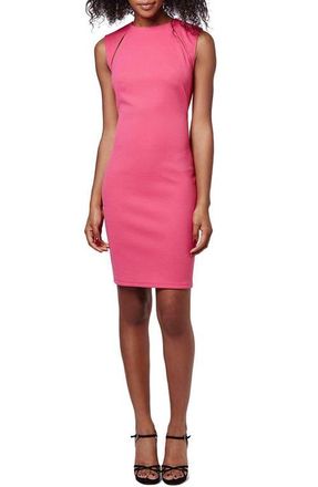 Topshop Ribbed Cutout Body-Con Dress in Bright Pink at Nordstrom, Size 4 Us