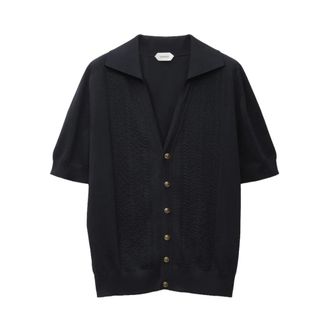 Versace Greca Lace Stitch Knit Jumper - male - Versace - Cardigans - Blue - XL - Knitwear