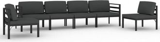 vidaXL Set Muebles De Jard&iacute;n 6 Pzas Y Cojines Aluminio Gris Antracita Vidaxl
