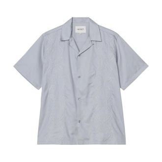 Carhartt Work in Progress Carhartt Wip, Short Sleeve Shirts, male, Gray, Size: XL S/S Signet Shirt