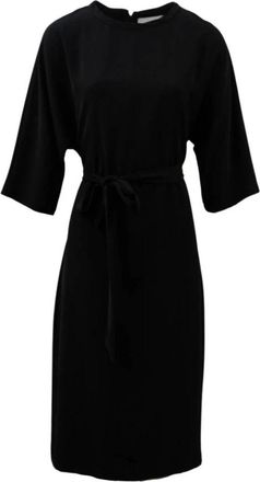 Brand Unique Midi-jurk met ronde hals - Dames - Casual kleedjes - Zwart - XS - Kleedjes