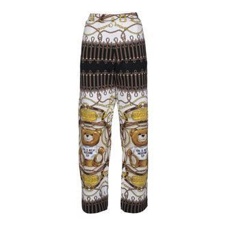 Moschino Wide Broeken - Dames - Straight fit broeken - Veelkleurig - M - Katoen - Broeken