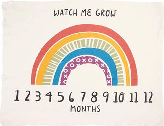 Primitives By Kathy Kids Watch Me Grow Rainbow Milestone Blanket In Multi