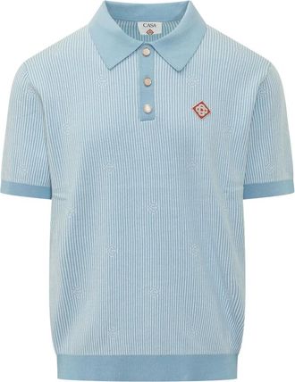 Casablanca Tops, Heren, Blauw, L, Poloshirt met korte mouwen