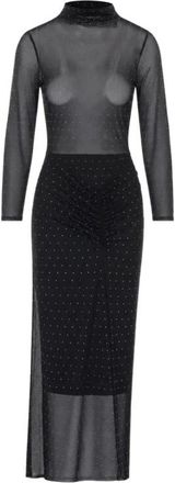 Liu Jo Vestido Largo de Tul con Pedrer&iacute;a - Dresses - Mujer - Negro - XS